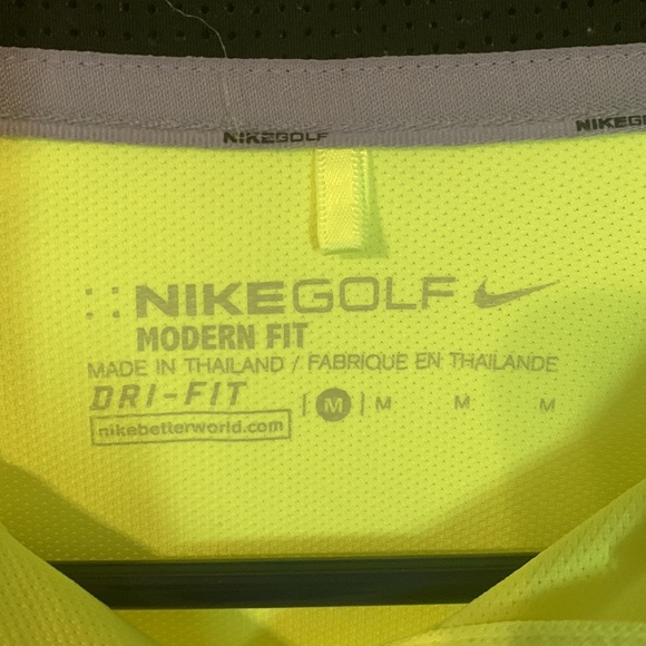 Nike Golf Polo. Medium. Neon Yellow Style. - Picture 2 of 3